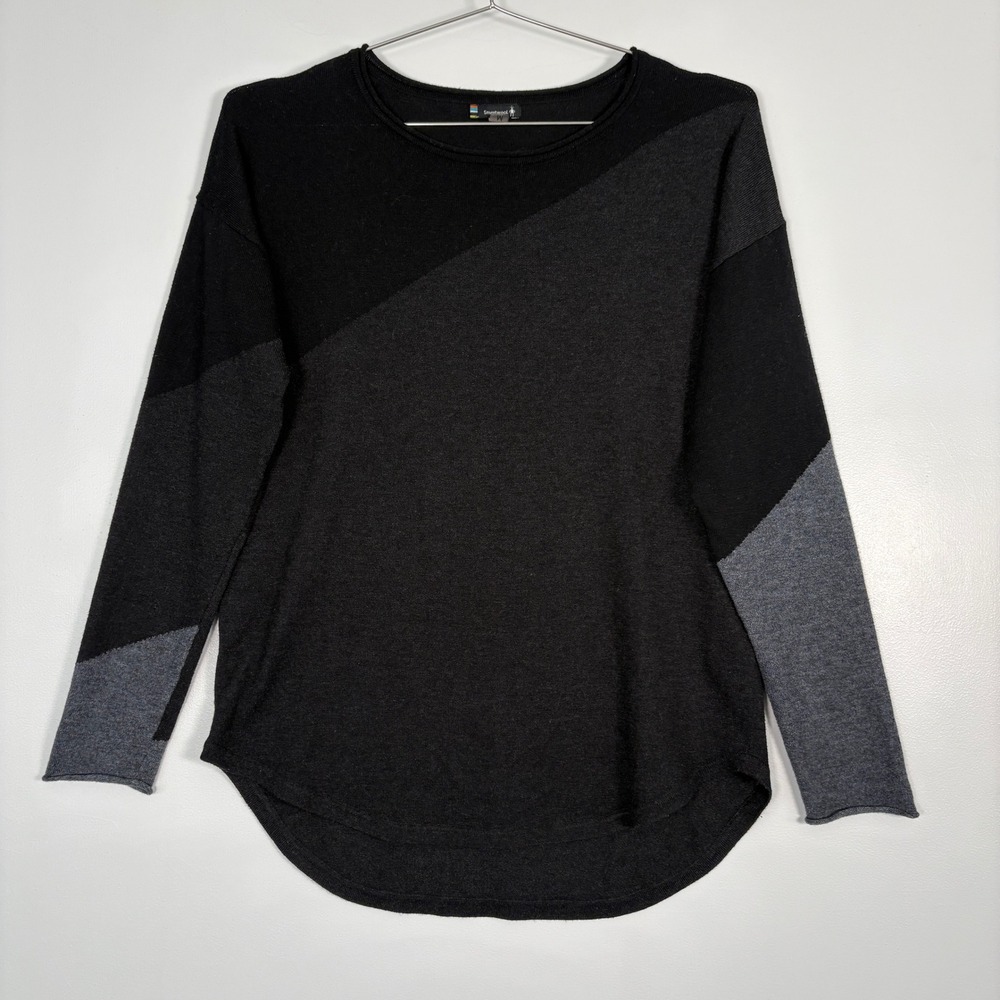 Smartwool Women Top Medium Gray Merino Wool Blend Long Sleeve Knit‎ Layer